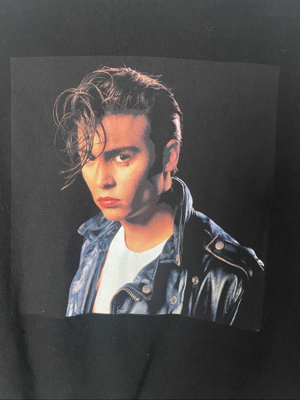 H&M Black Cropped Sweatshirt Johnny Depp Cry Baby